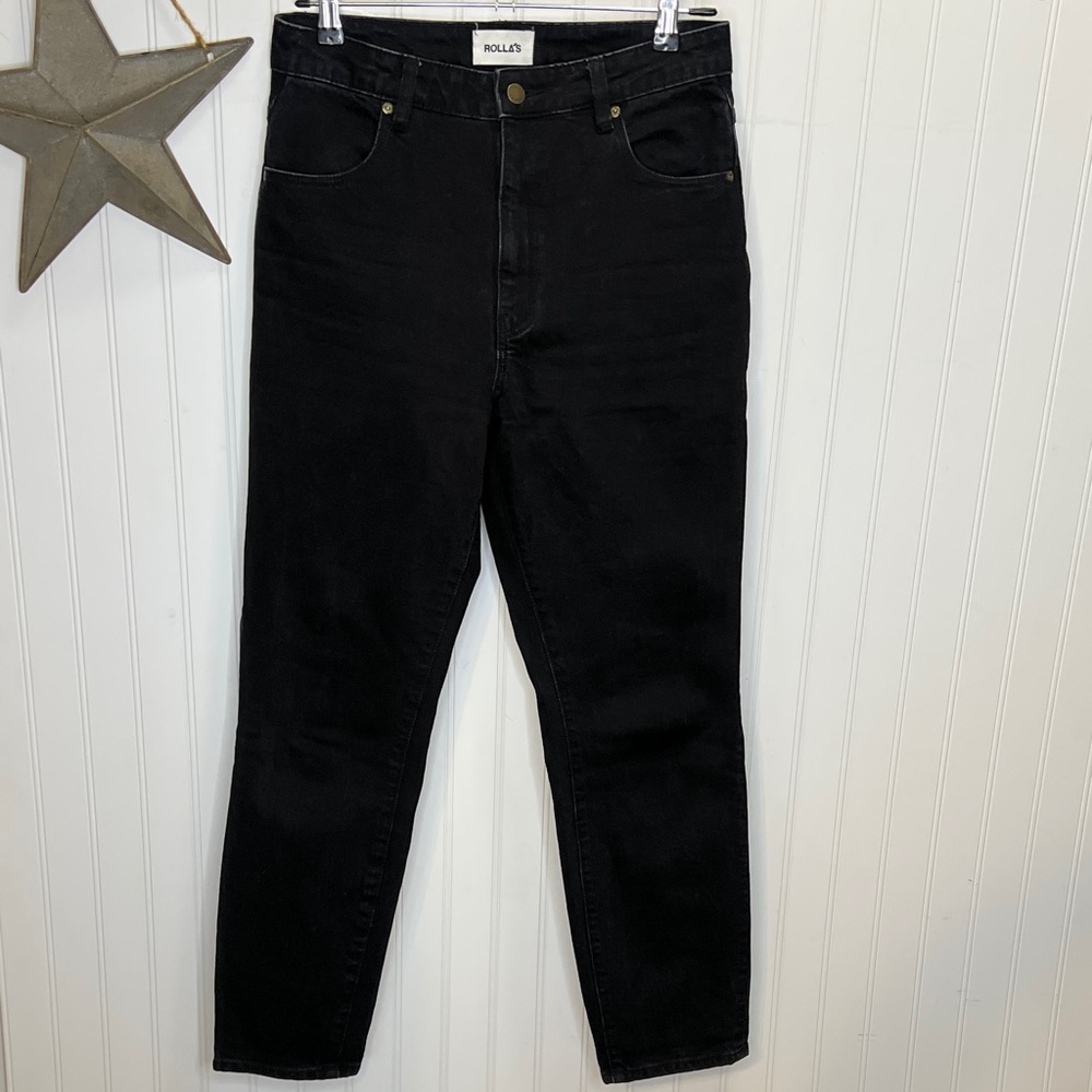 ROLLA'S Dusters  High Rise Slim Classic Black Denim Jeans Size 28